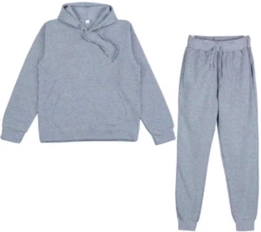 Winter Hoodie Sets Men Fashion Fleece Red Hoodies Black Pants Casual Jogger Suit Tracksuit Sweatshirt Woman Pullover 251027