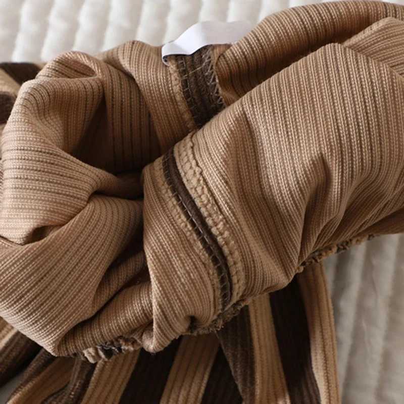 Autumn Kids Casual Trousers Brown Striped Plaid ElasticWaist Long Pants Korean Style Sweatpants For Baby Boys Girls 1 To 6 YrsT251027