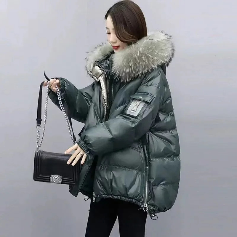 Womens Winter Parka Coat Hooded Korean Version Lady Down Cotton Jacket Warm Temperament Ladies Padded Outerwear 251027