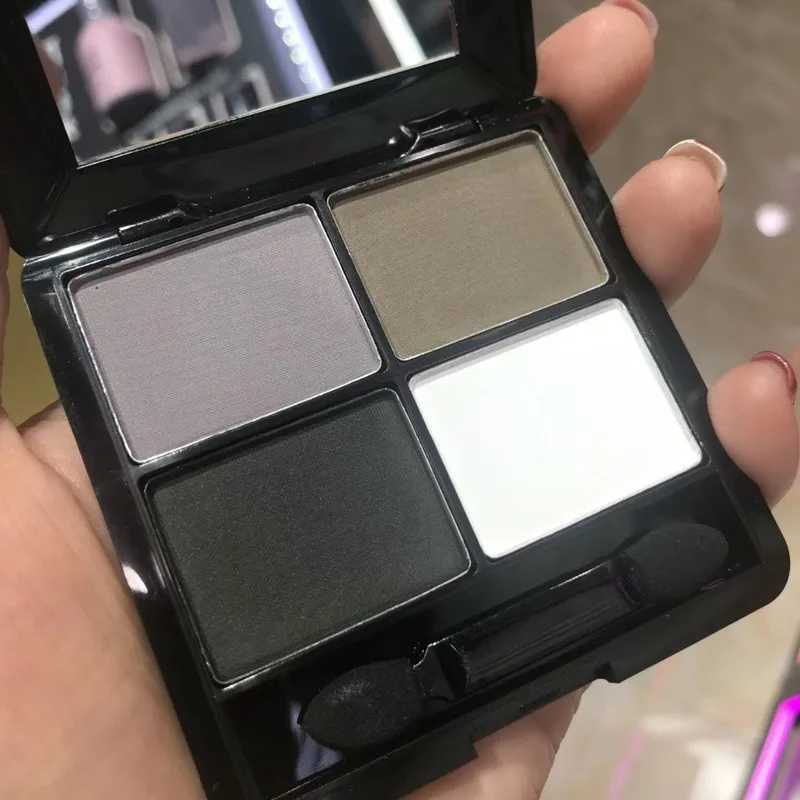 4Color Eyeshadow Palette Gray Black Smoky Matte Pearlescent Shimmer Brightening Base Eye Makeup Primer with Application ToolXJ251027