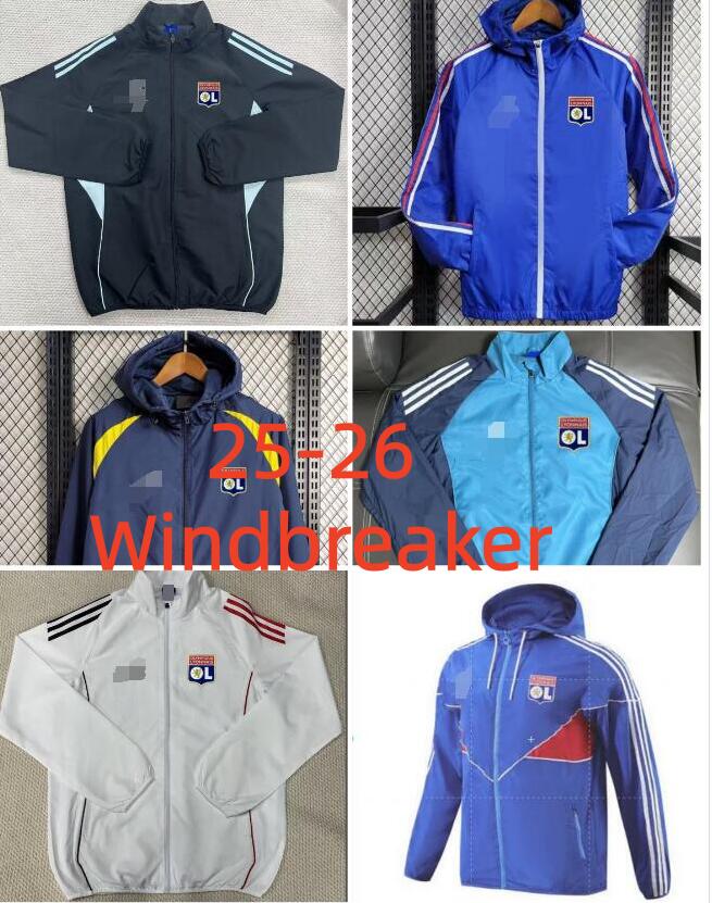 2025 2026 Lyon MIKAUTADZE windbreaker Jacket Full zipper ORBAN NUAMAH OL FOFANA man Football Jacket Tracksuit Zip Hoodies Long Sleeve Soccer Training Wear