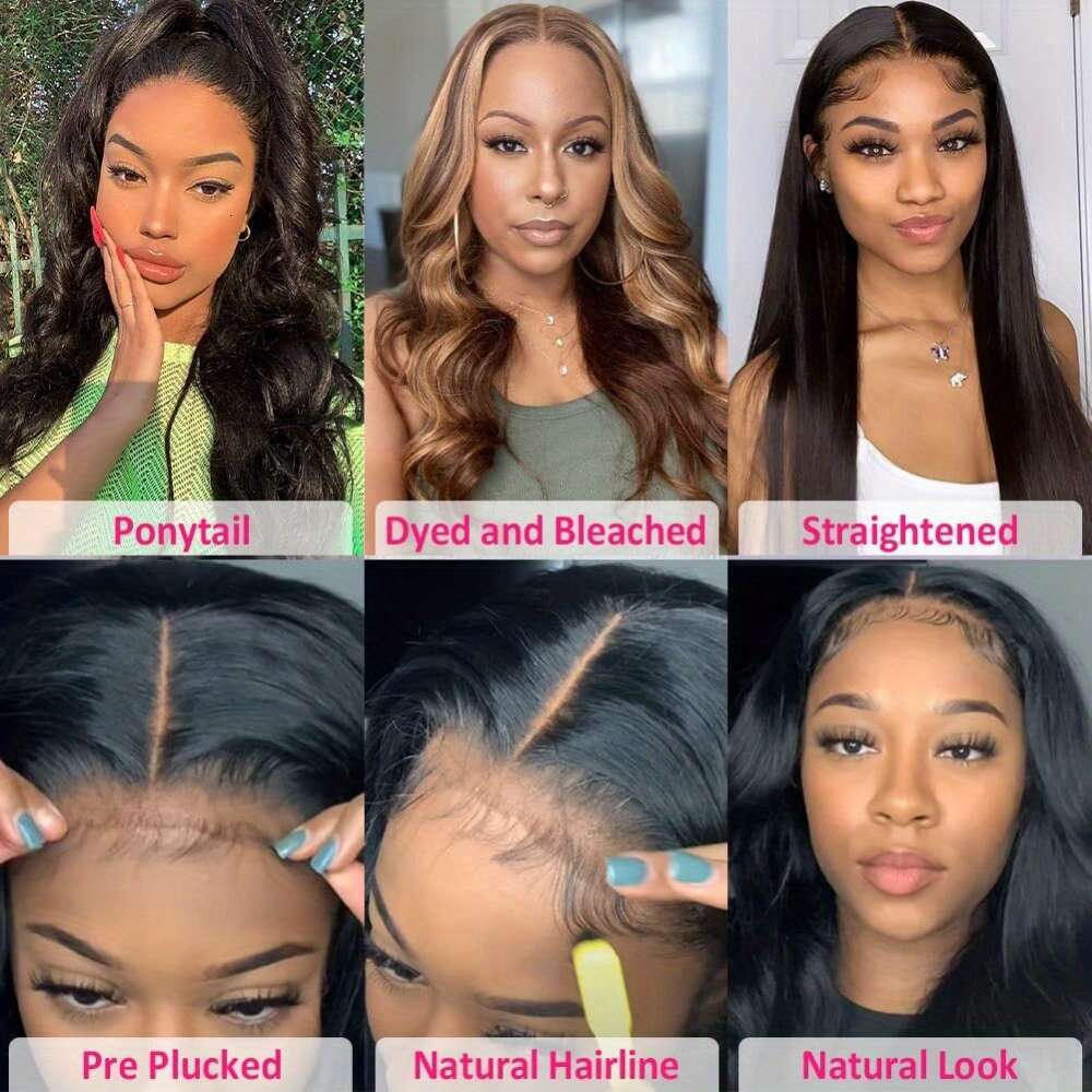 Body Wave Front Pre Plucked With Baby Glueless 4X4x1 Lace Closure Human Hair Wigs For Natural Color