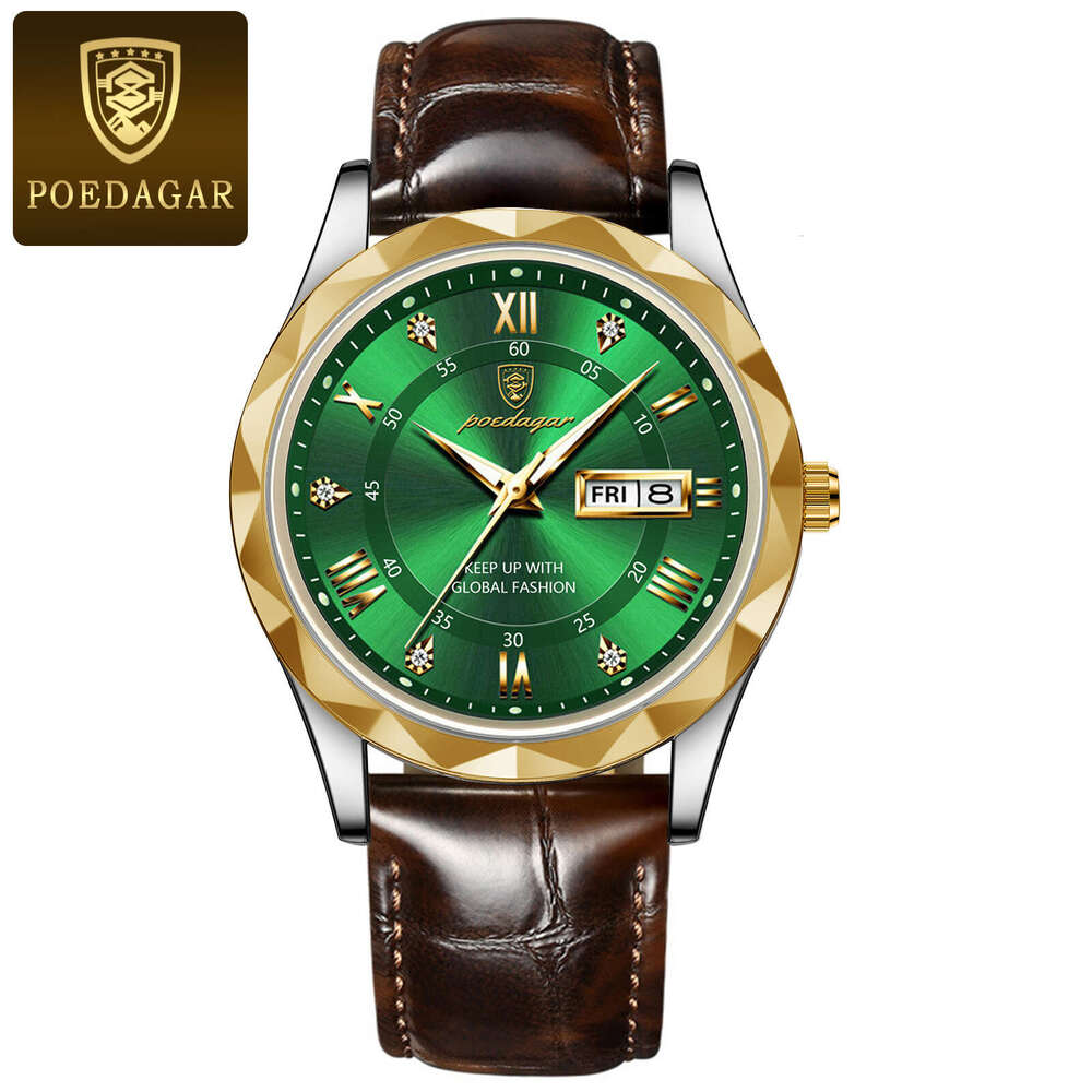 Swiss Brand Waterproof Luminous New Men's with Leather Strap Quartz Watch Live Broadcast
