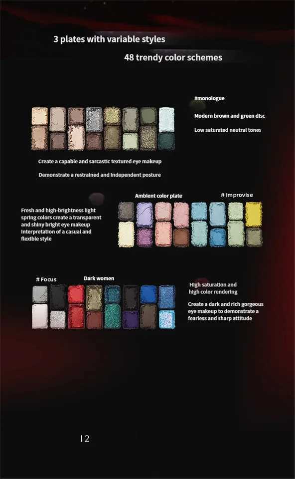 16 Color BLACK Pearl Eyeshadow Palette Waterproof LongLasting Diamond Shimmer Sparkling Crystal Eye Makeup Cosmetic CO03XJ251027