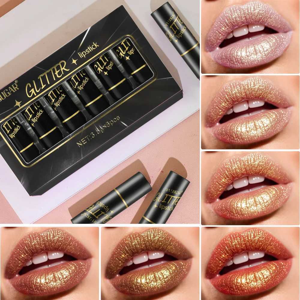 Shimmer Metallic Lipstick Set Waterproof Glitter High Pigment Shiny Sparkling Pearl Lipgloss Long Lasting Makeup W251027