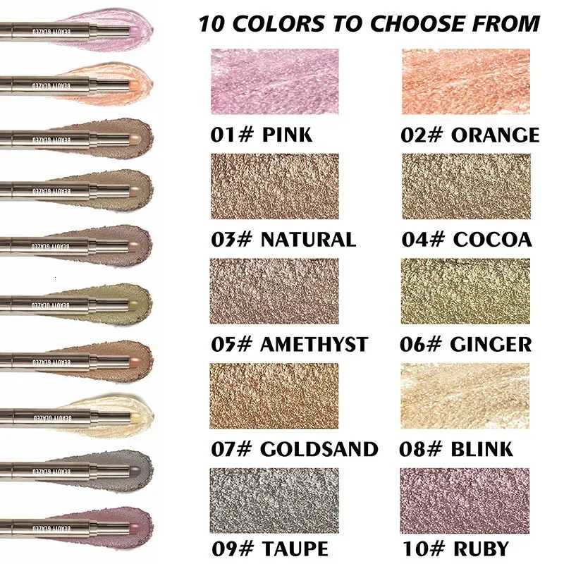BEAUTY GLAZED 10 Colors Double Ended Highlighter Eyeshadow Pencil Shimmer Waterproof Eyeshadow Stick Makeup CosmeticsXJ251027