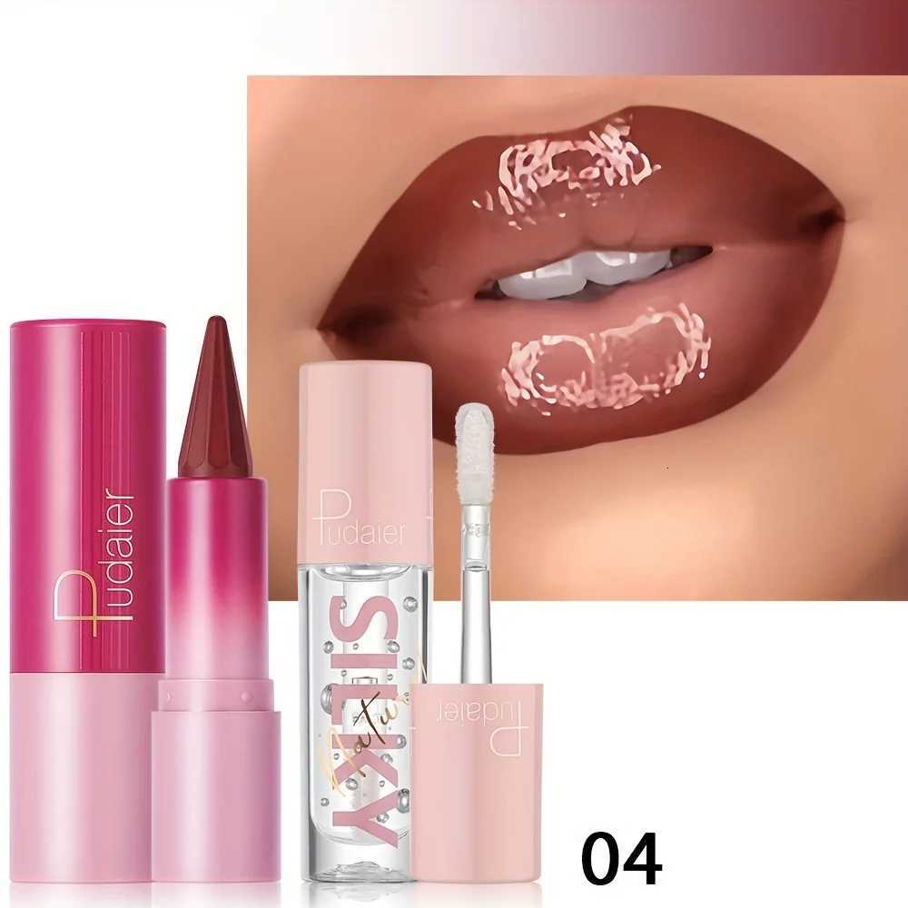 Silky lipstick and nourishing lip oil set matte pointed lipstick dualpurpose Christmas gift choice W251027