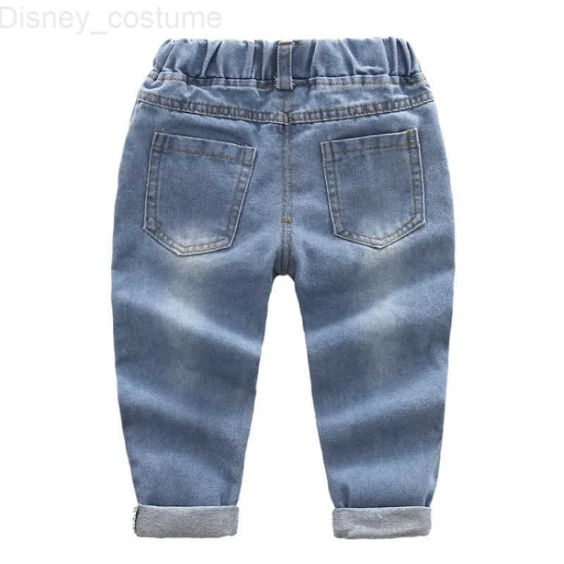 Disney New Spring and Autumn Childrens Boy Jeans Elastic Waist Donald Duck GOOFY Dog Denim Pants Cowboy Casual Trouser Q100 H251027