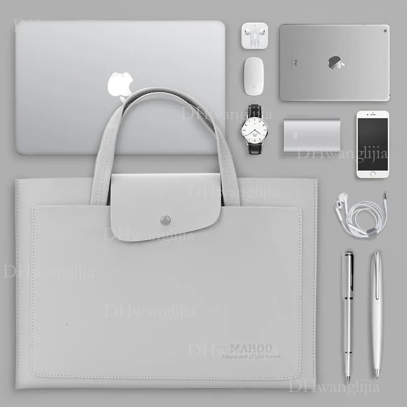 DHGM Briefcases Computer Bag Brief Case 15.6 Inch Laptop Bags For Women Handbags Designer PU Leather Document BriefcasesBriefcases