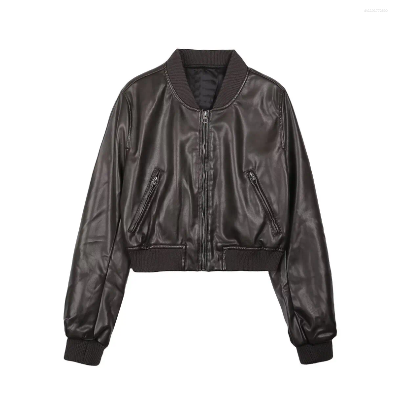 Women's Jackets Jacket Retro Motorcycle Style Long Sleeved Zipper Short Summer