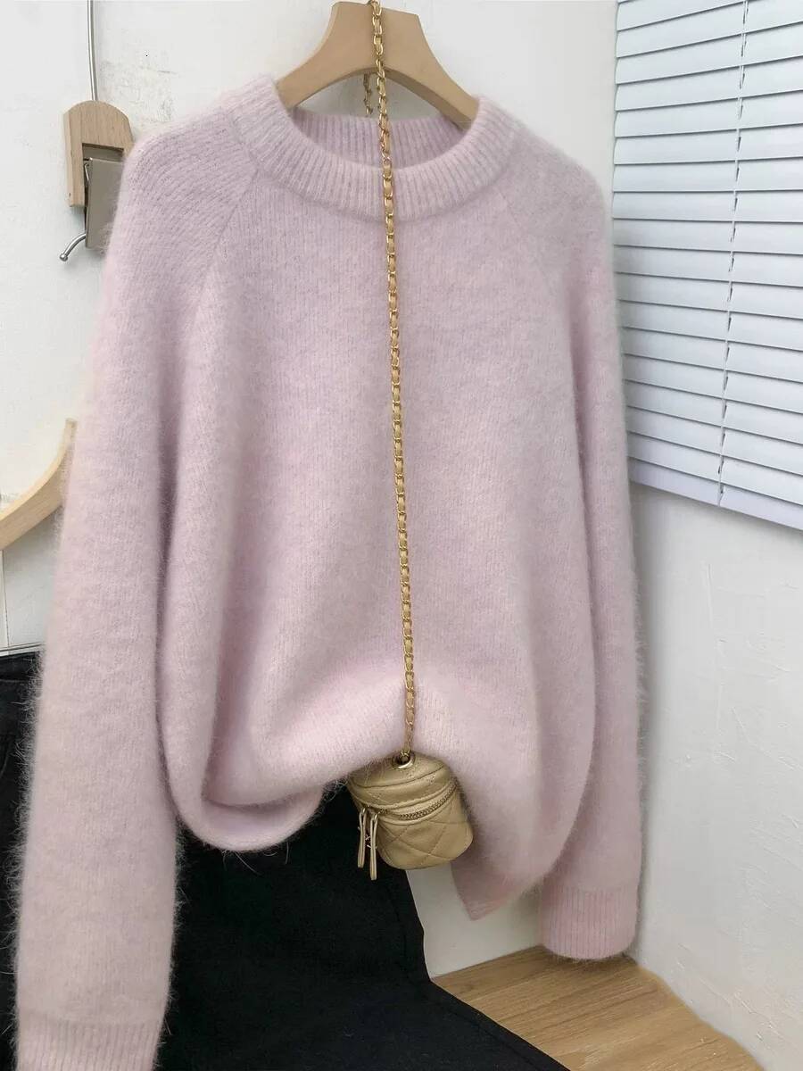 High-End 100% Pure Cashmere Women's Autumn And Winter New Shoulder-Inserted Loose Lazy Thick Sweater