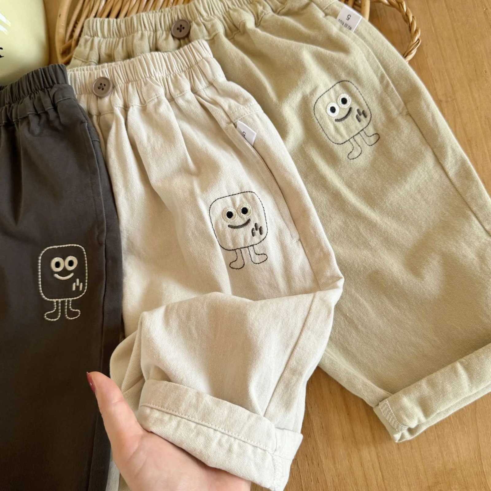 2025 Korean Spring Autumn Kids Baby Boys Pants Cute Versatile Toddler Boys Casual Pants Children Boys Pure Cotton PantsT251027