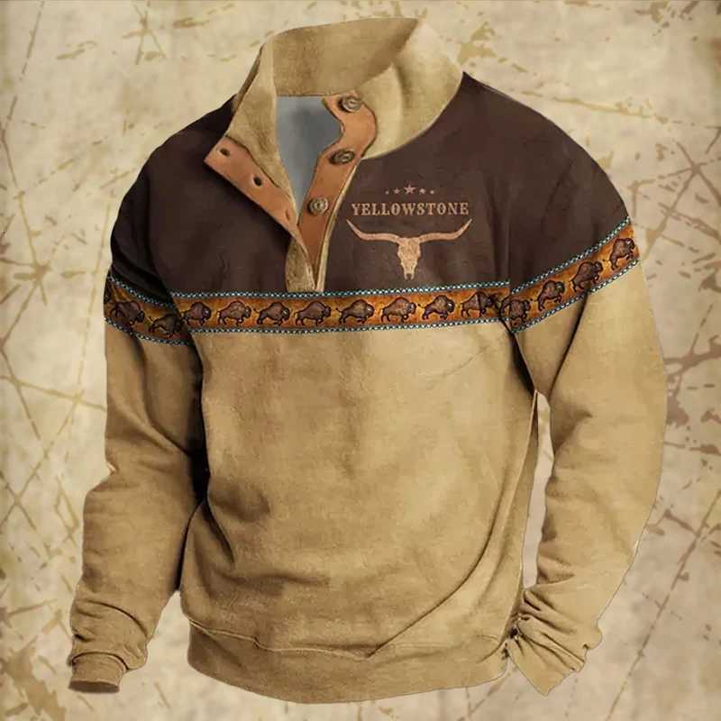 Vintage Mens Hoodies Autumn Long Sleeved Street Button Pullover Oversized Clothing For Men Sweatshirt Fashion Casual Hoodie W251027