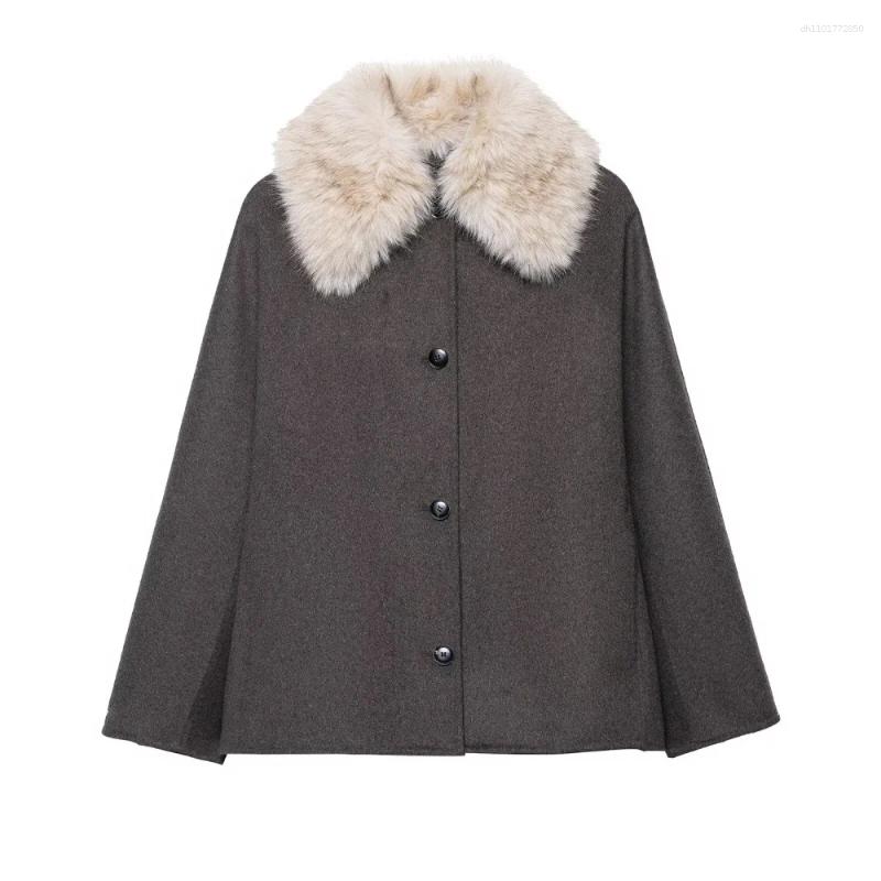 Women's Jackets Knitted Loose Jacket With Collar Long Sleeve Button Pocket Autumn And Winter Fashionable