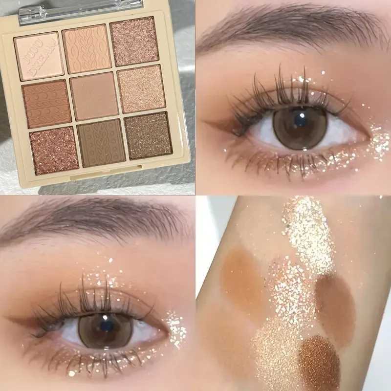 JUJU Dream 9 Color Eyeshadow Palette Matte And Shimmer Brown Eyeshadows Powder Long Lasting Blendable Eyeshadow CosmeticsXJ251027
