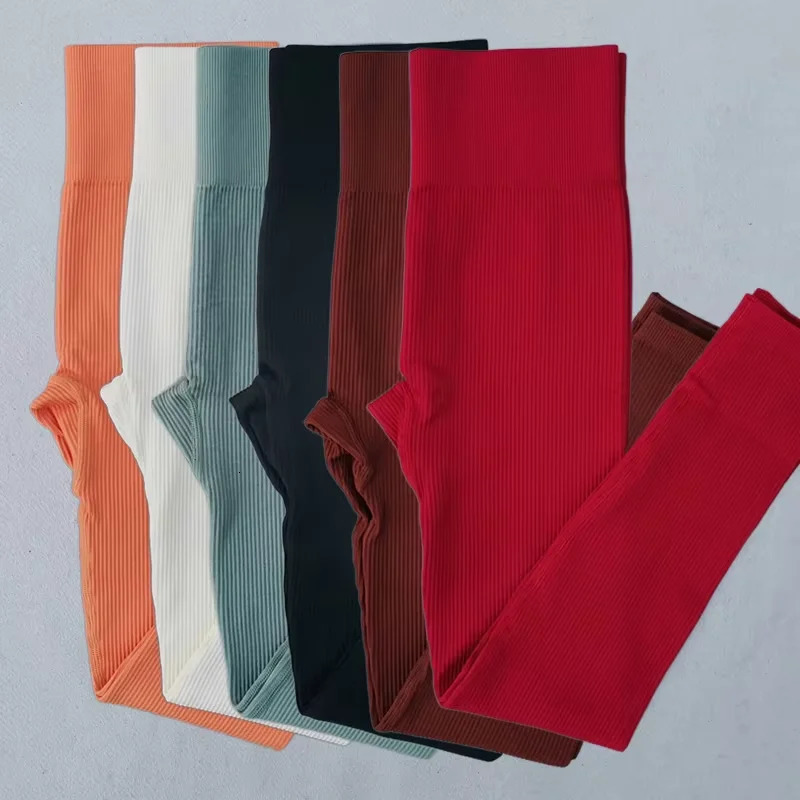 Women Ribbed Seamless Leggings High Waisted Gym Yoga Pants Push Up Leggings Athletic Fitness Workout Leggins Booty Sport Tights 251027