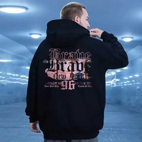 M8XL Oversized Hoodie Men American Style Letter Hooded Sweater Loose Hip Hop Plus Size Hoodie for Unisex W251027