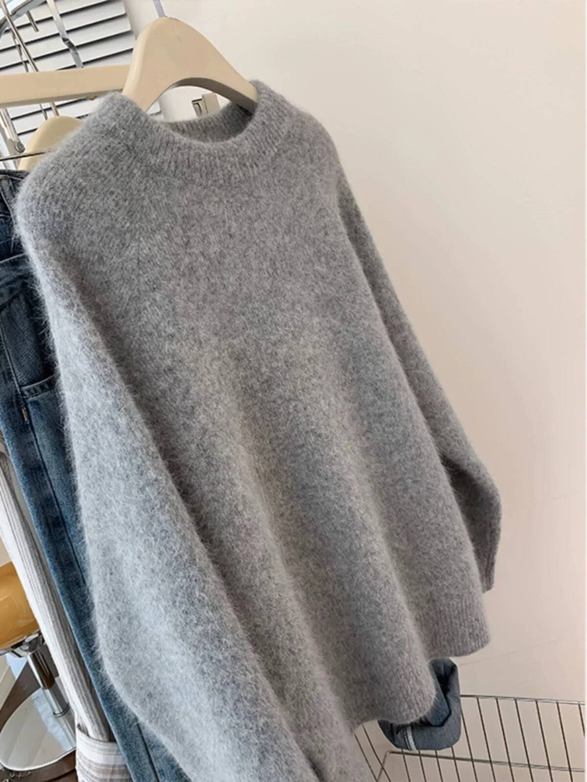 High-End 100% Pure Cashmere Women's Autumn And Winter New Shoulder-Inserted Loose Lazy Thick Sweater