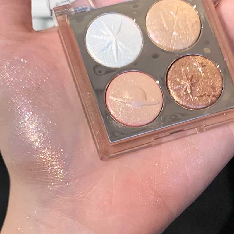 4Color Sparkling Diamond Glitter Eyeshadow Palette Pink Purple Pearlescent Shimmer Eye Shadow Powder Korean Cosmetic Eyes MakeupXJ251027