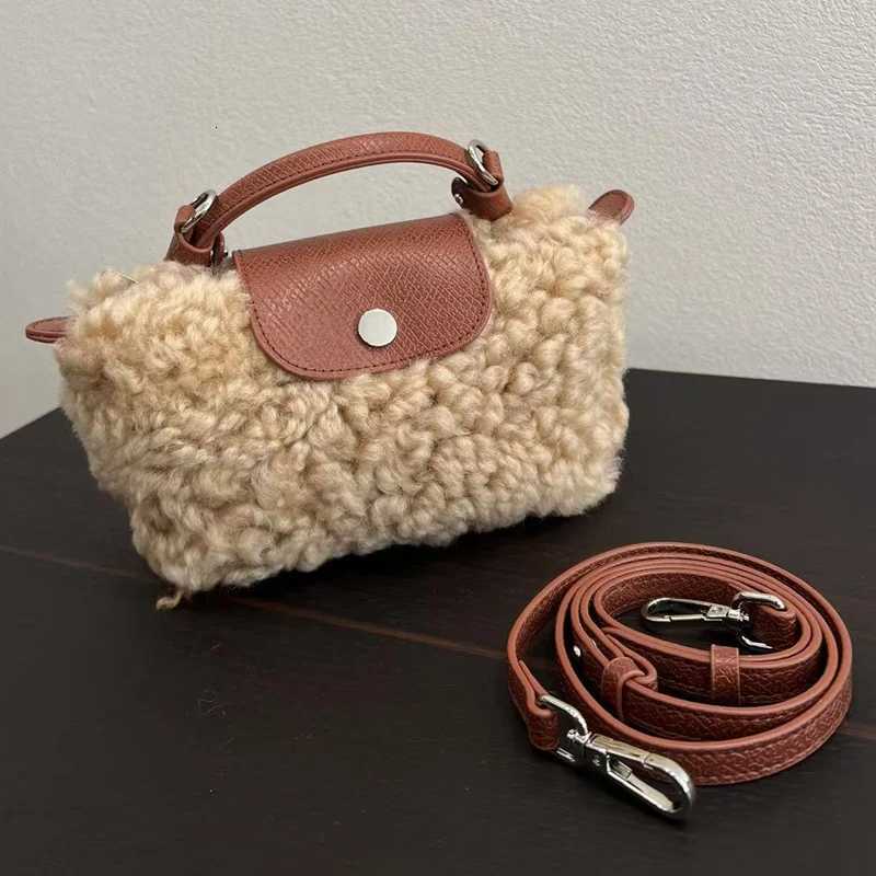 French Niche Popular Dumpling Bag for Women 2024 Winter New Korean Version Oneshoulder Crossbody Bag Lamb Bag Handheld Fur Bag Y251027