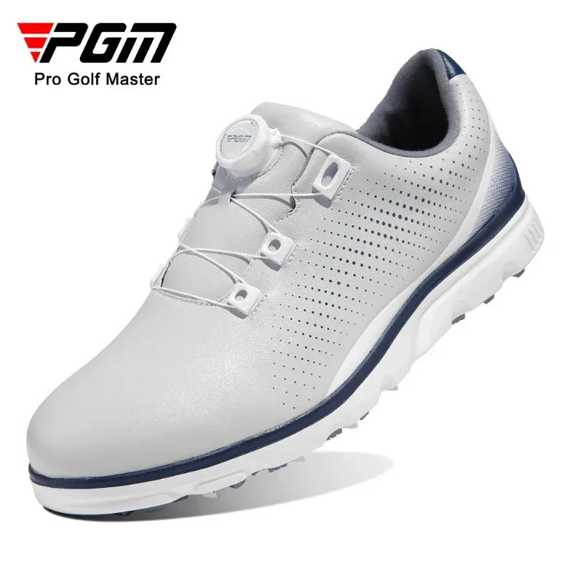 PGM Mens Golf Shoes Ultra Fiber Waterproof Knob Lace Anti Slip Casual Sports Sneakers XZ322 251023