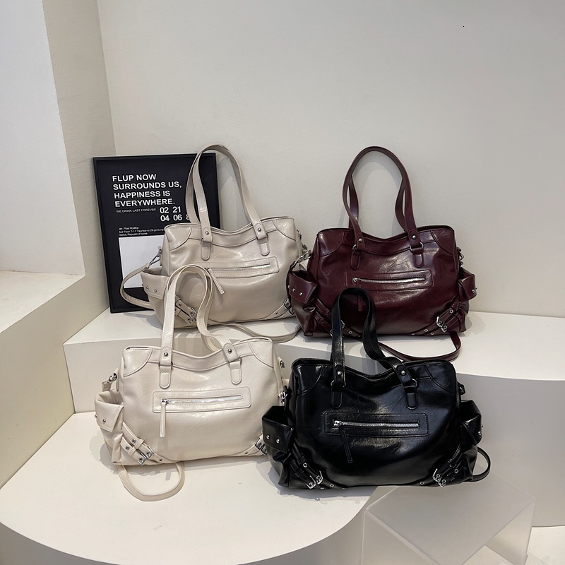 Free shipping designer bag Motorcycle Bag High-End Large Capacity Bag for Women New Tote Bag Single Shoulder Commuter Bag