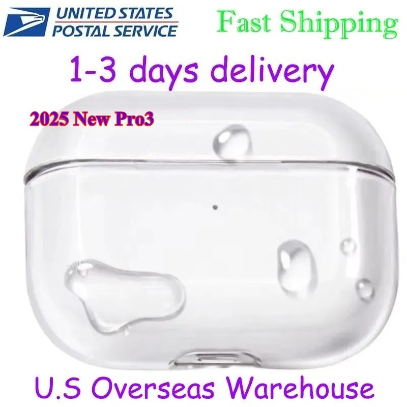 OEM 2025 New Pro3 USA Stock for Apple AirPods 4 AirPods Pro 2 Headphone Accessories Silicone Protective Headphone Cover Headphone Shockproof TPU Case