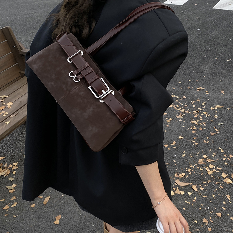 Free shipping designer bag Frosted Handheld Suede Underarm Bag for Women Autumn and Winter New Versatile Large Capacity Shoulder Bag