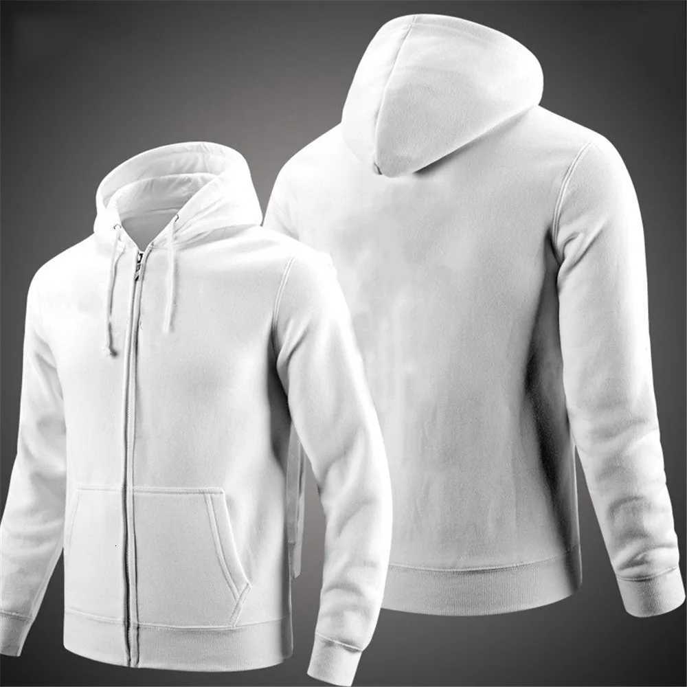 2025 New Hoodies Mens Long Sleeve Zipper Hoodie Autumn Winter Fashion Casual Loose Fit Sweatshirt Sportswear Male Clothing W251027