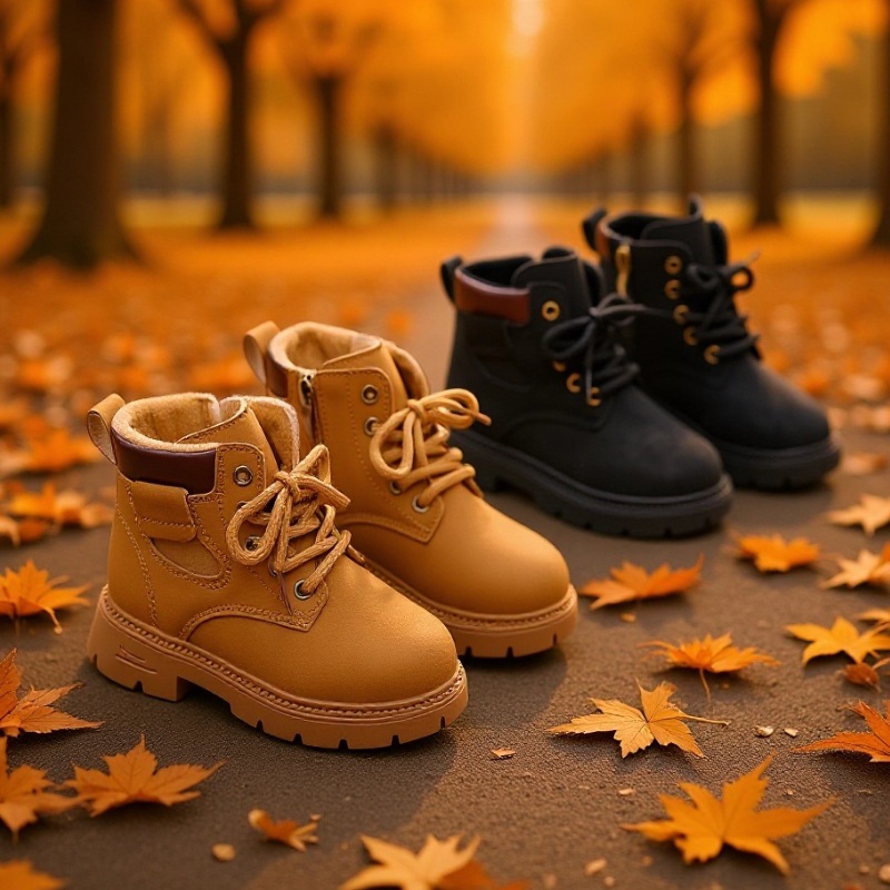 Boy Short Boots Fashion Design Toddler Kids Snow Boots Girl Children's Side Zipper Leather Warm Plush Boots Littlesprouts Winter Shoes Sizes US5.