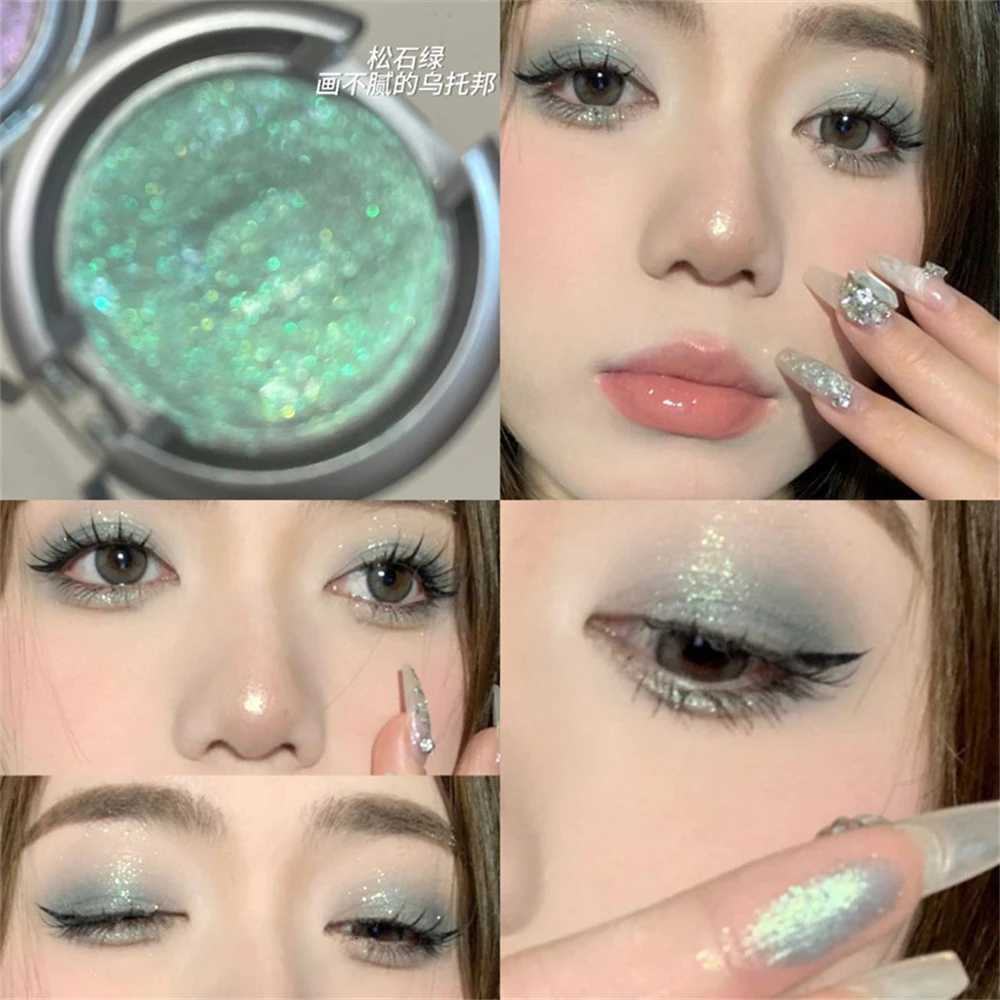 Discoloration Diamond Glitter Monochrome Eyeshadow Palette Pearl Highlighter Sequins Waterproof Lasting Brightening Eyes MakeupXJ251027