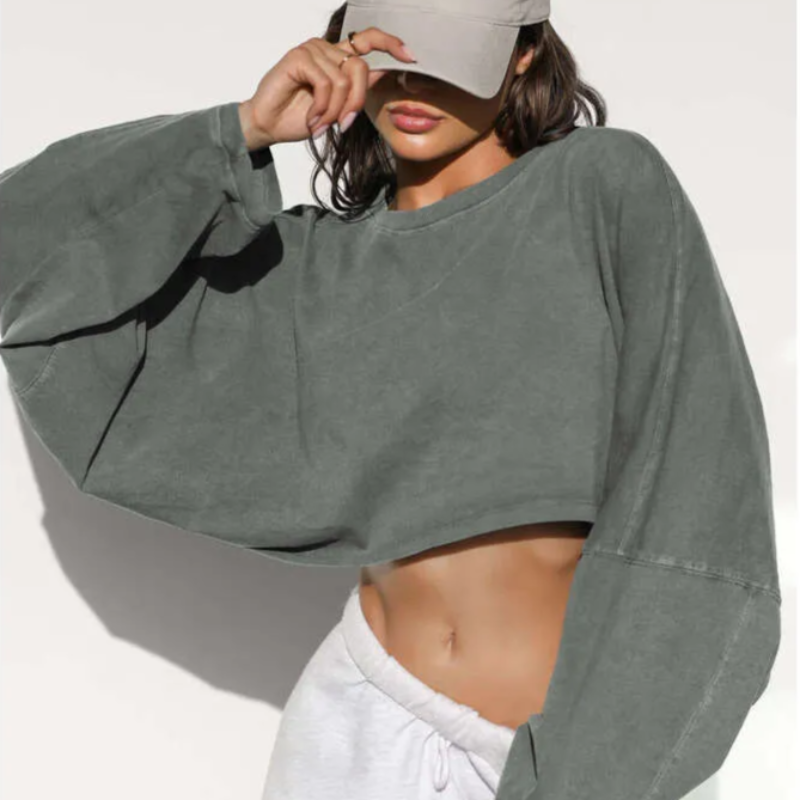 Womens Hoodies Designer Round Neck Sweatshirt Simplicity 2025 Crop Women's Short Sports Base Shirt T-shirt Knitwear Long Sleeve Top Outdoor leisu