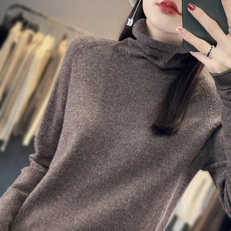 Autumn And Winter Knitted Pullover HighNeck Sweater A Fashionable And Comfortable LongSleeved Womens TopRY266 251027