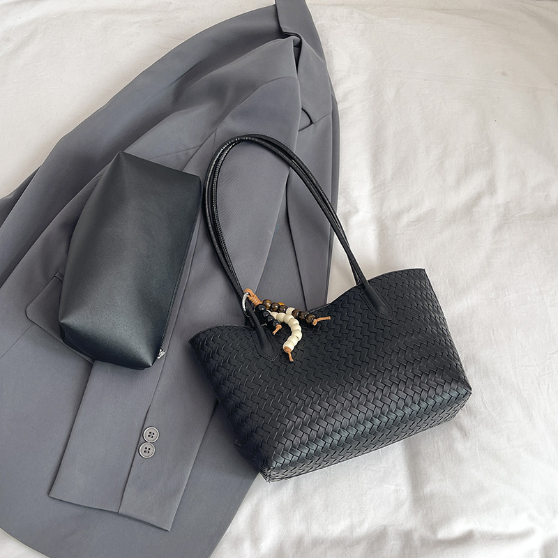 French niche design mother and daughter handbag winter new item retro woven texture design trendy women's shoulder bag luxury designer bag