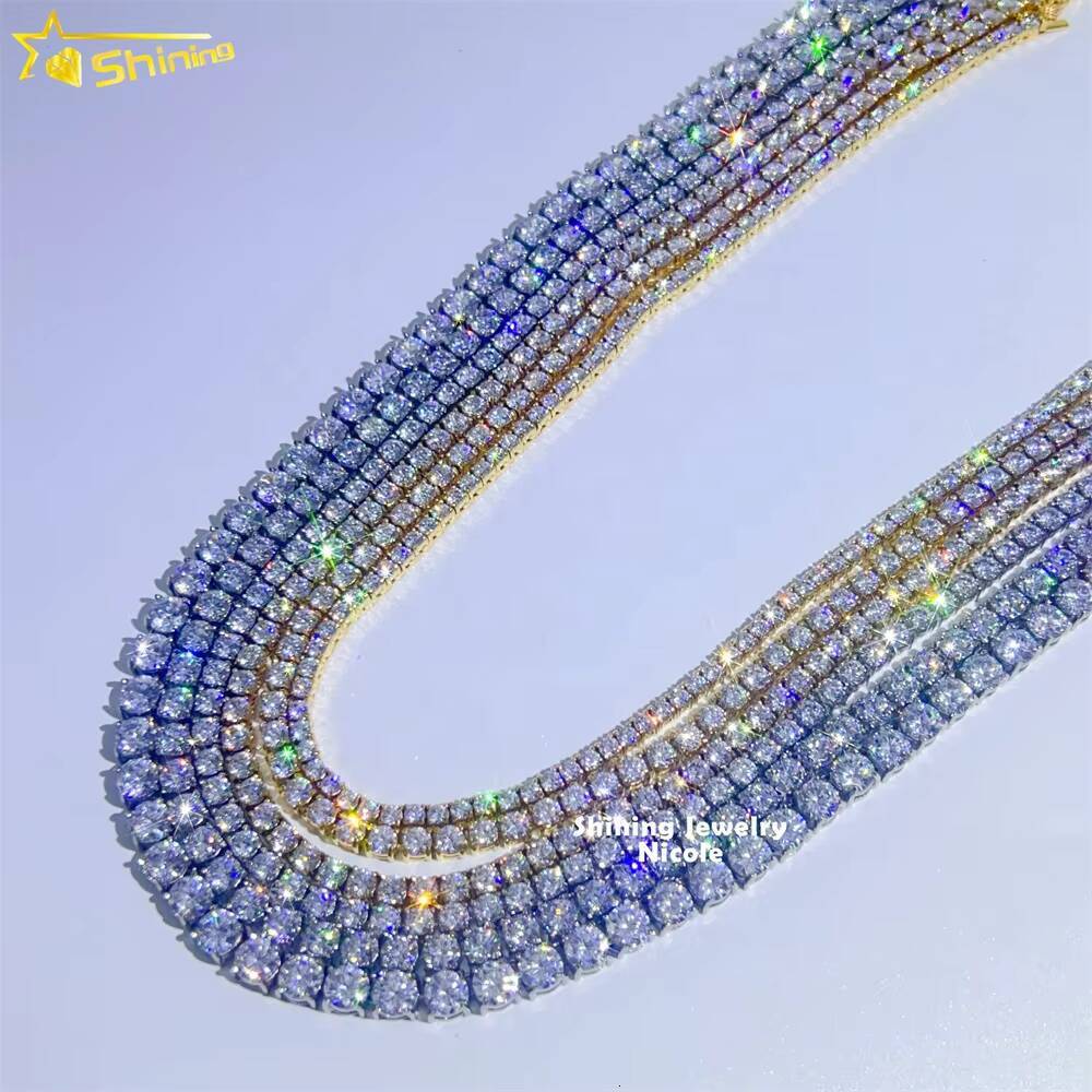 Hot Selling Wholesale Price Hip Hop Fashion Sparkle 3MM 4MM 5MM 6MM Stainless Steel 5A Moissanite Tennis Chain