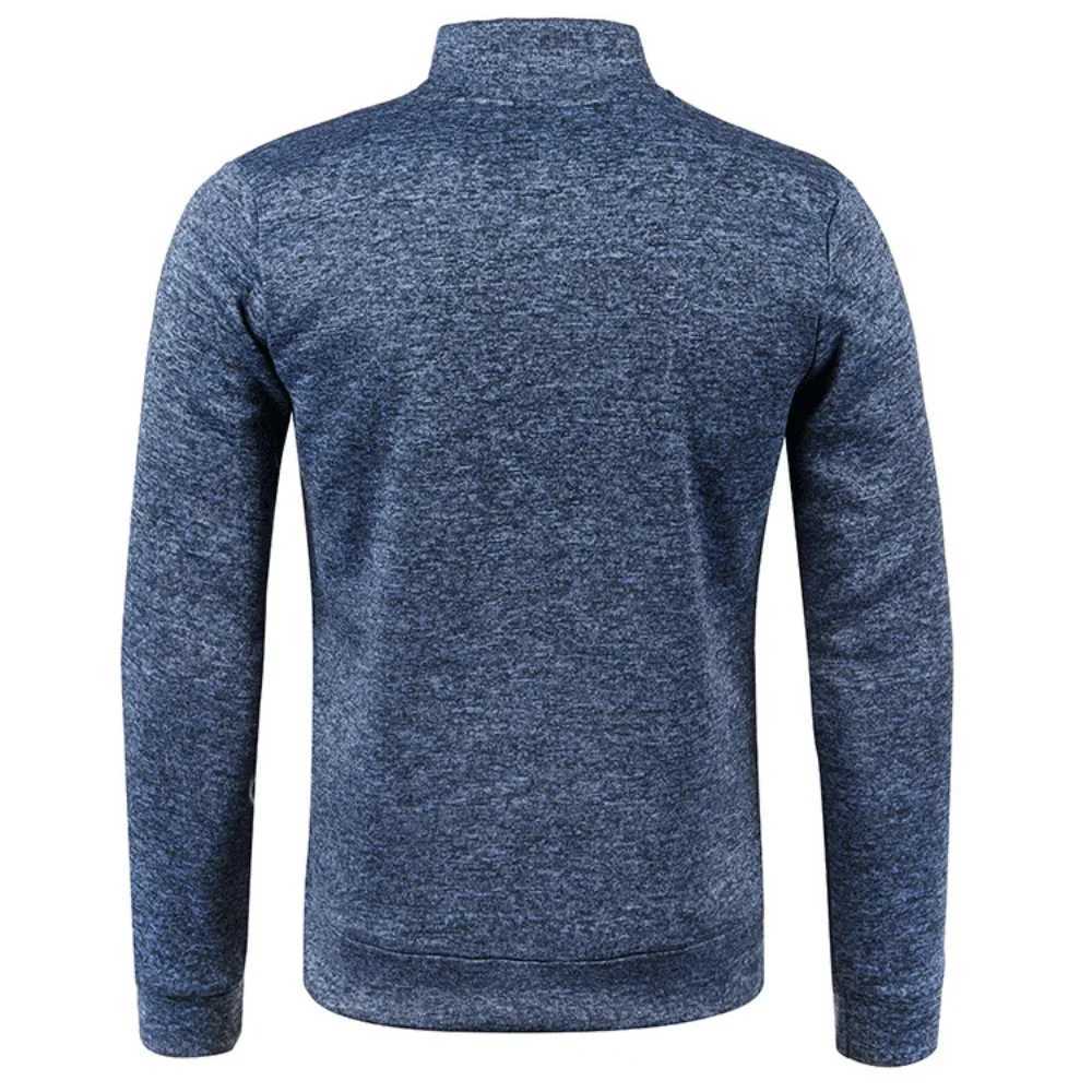 Autumn Winter New Mens Long Sleeves Zipper Knit Thin Fashion Hoodies Sweatshirt Solid Color Thicker Top Slim Fit Male Clothing W251027