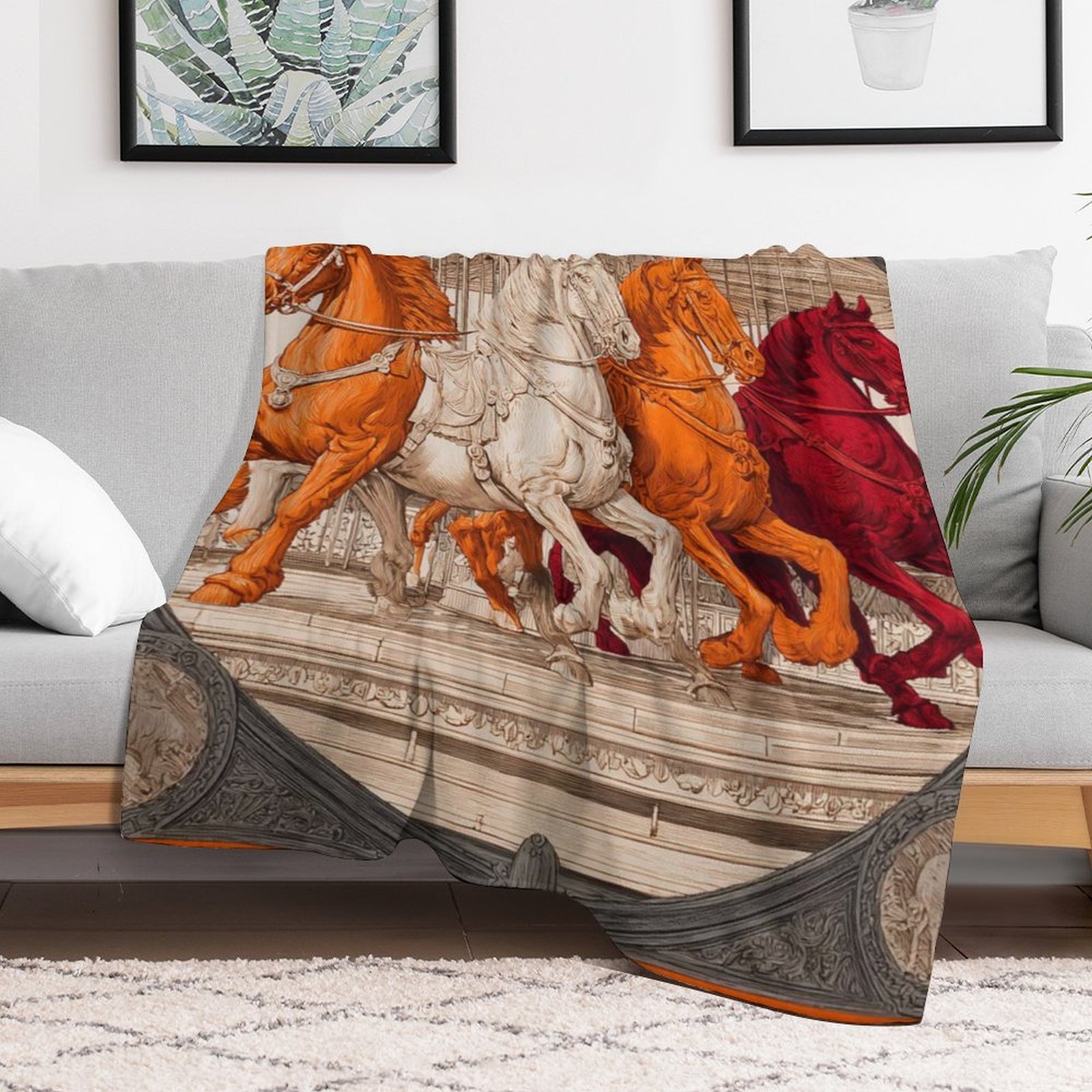 Custom H Designer Horse blanket blanket throw cashmere vibration blanket copert Home Travel Throw Summer Air Conditioner Beach home bedding blankets t