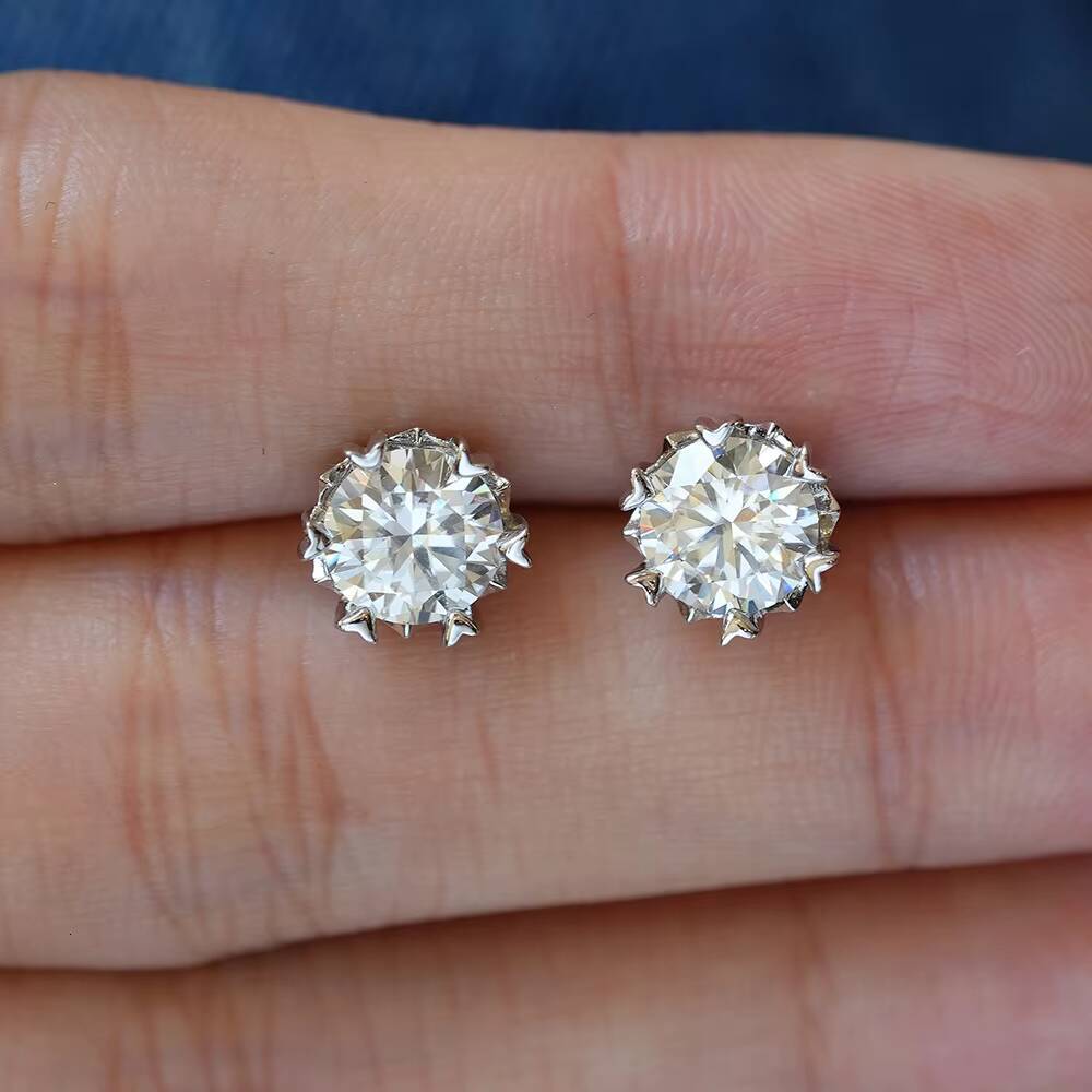 925 Sterling Silver Moissanite Buckle Earrings for Women Fashion Exquisite Student Girlfriend Jewelry Accessories Party Gift
