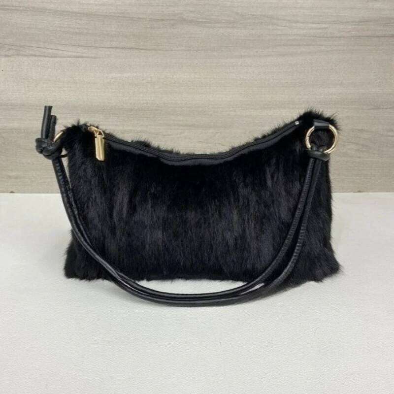 Designer Luxury Real Fur Shoulder Bag Women New In High Quality Mink Hair Fashion Designer Handbag Trend Casual Elegant Female Bags