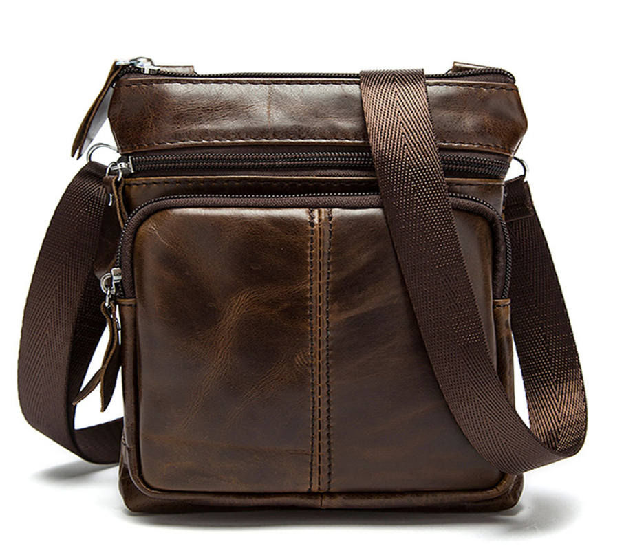 Classic Messenger Package Mens Business Genuine Leather Flap Small Male Crossbody Bags for Man Travel Tote Natural Bag 251014