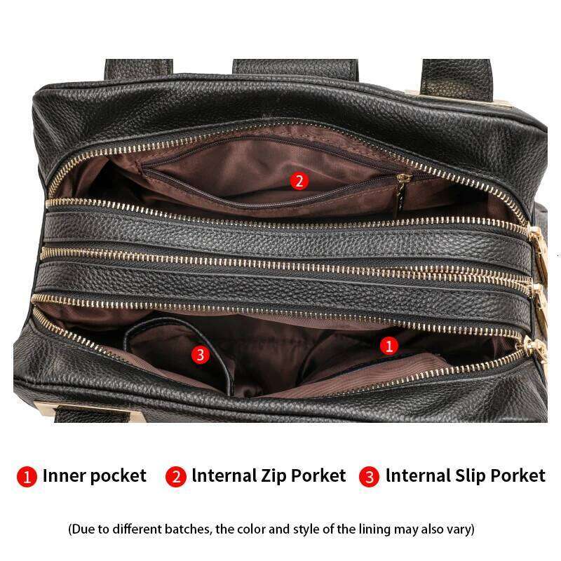 Aidrani New Black Capacity Women's Handbag With A Fashionable Leopard Print Design Crafted From High - Quality Cowhide