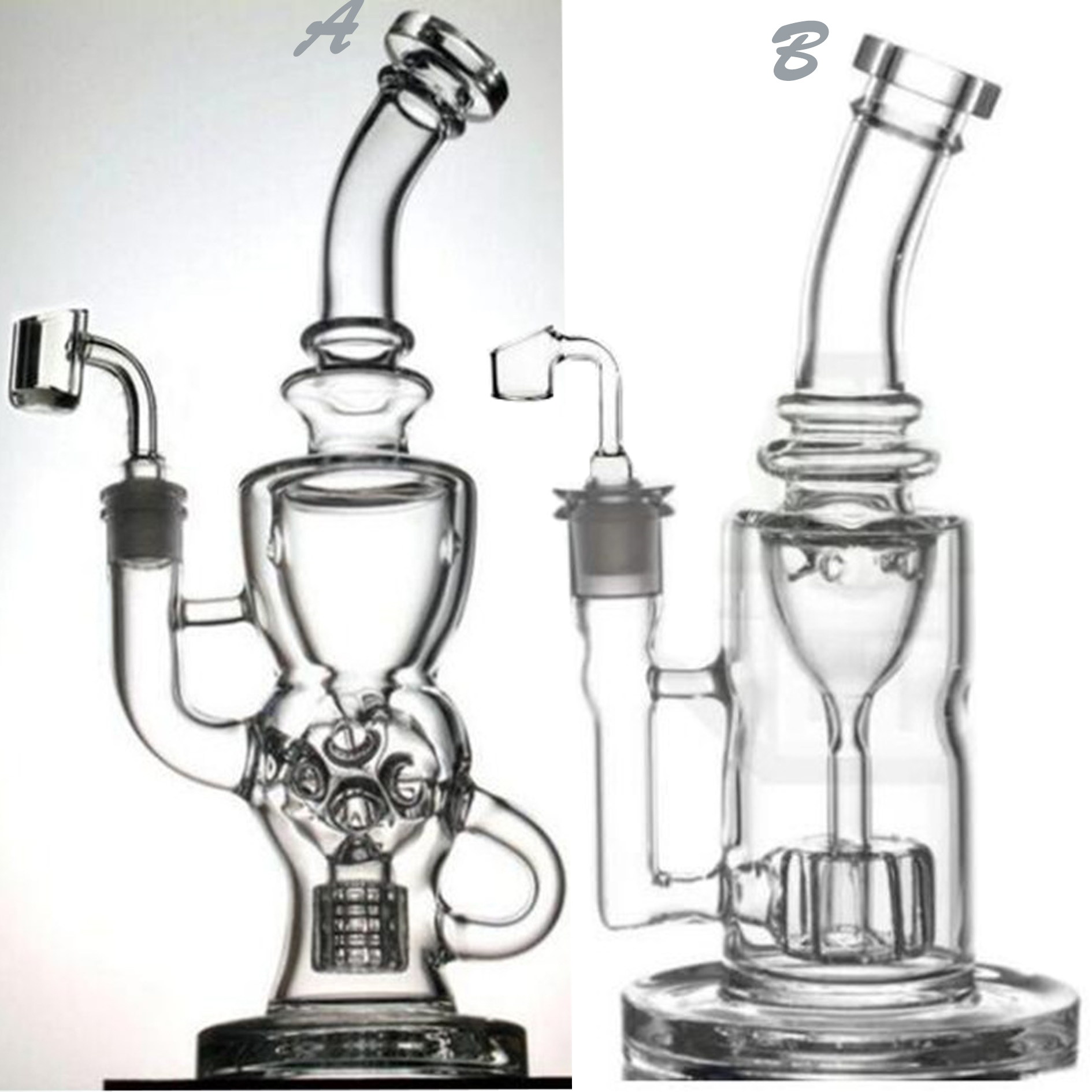 Thick Glass Water Bong Hookahs Heady Smoking Water pipes Bubbler Stereo Matrix Perc beaker Water Bongs 14mm