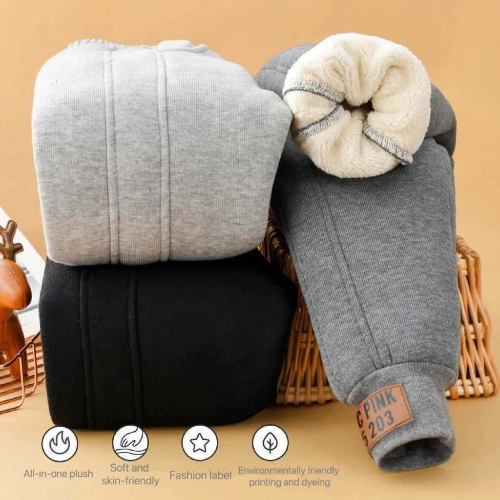 1pcs Boys Girls Thick Pants Winter Kids Padded Plush Velvet Trousers Teen Lamb Wool Warm Snow Pants Children Clothes Sweat PantsT251027