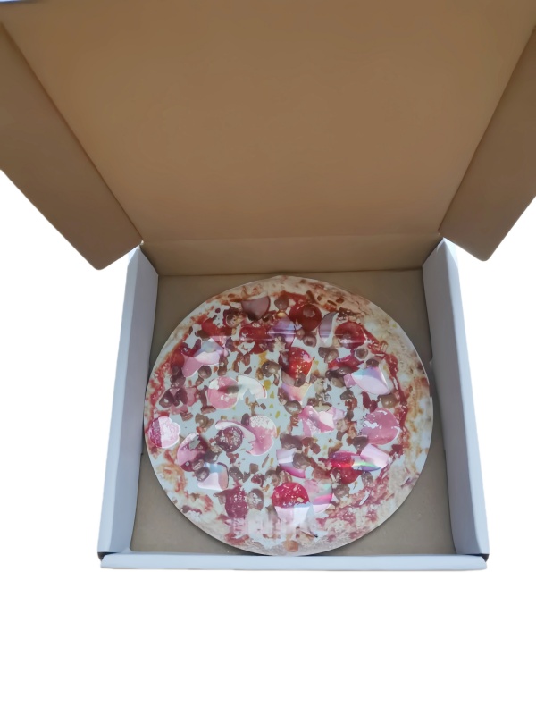 custom print pizza style box and bag wholesale holographic zipper pack baggies UV spot embossed printting boxes stickers