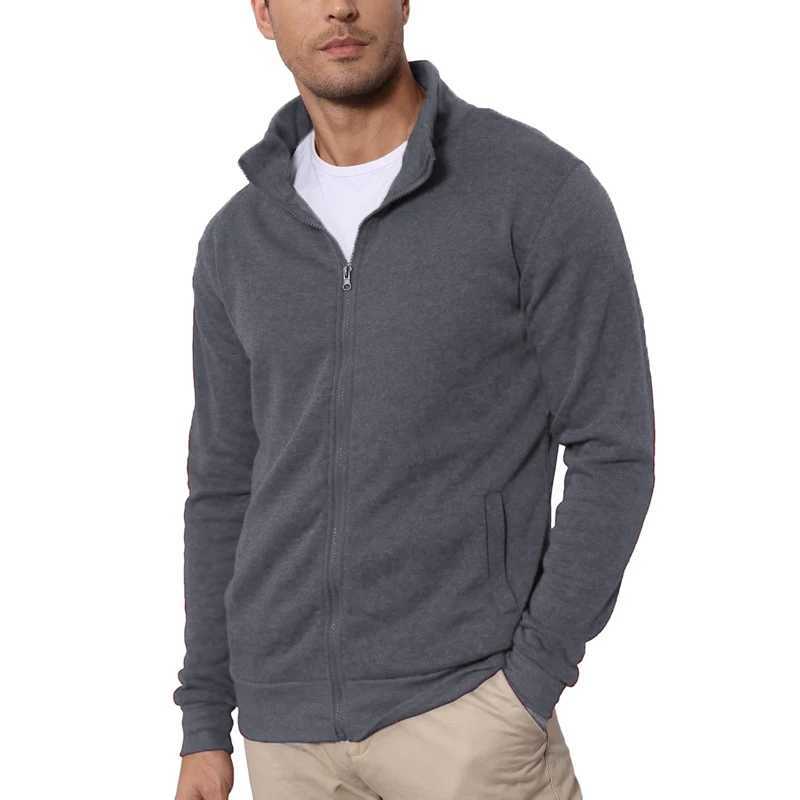 Mens Long Sleeve Zipper Sweatshirts Solid Color Jacket Casual Baseball Jacket Outdoor Sport Streetwear Oversize Coats Man W251027