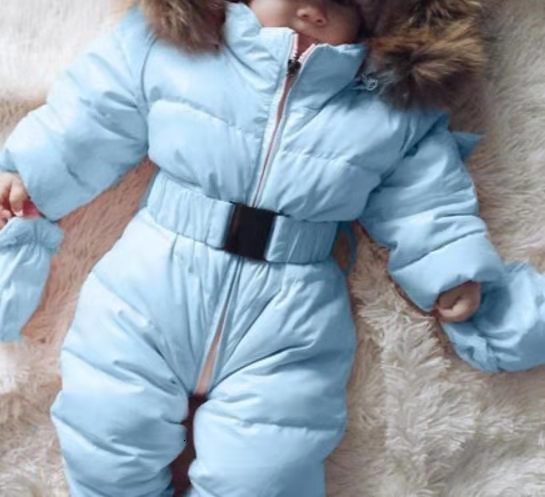 Winter Hooded Jumpsuit for Girls Boys Baby Ski Clothing Overalls Snowsuit for Children Kids Ski Coat Jacket Rompers 1/2 Years 2T 241115