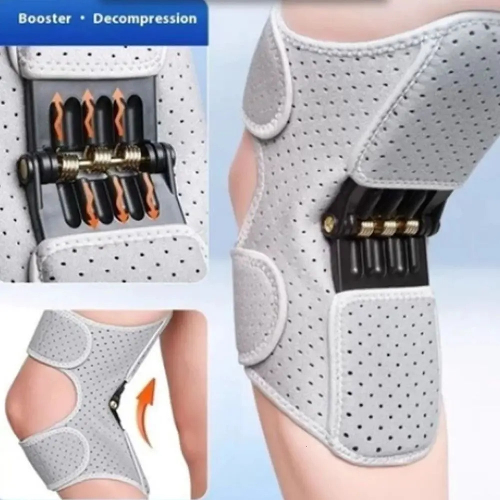 1Pair with Powerful Rebound Springs Knee Assistive Device NonSlip Adjustable Knee Booster Breathable Knee Protection Booster 251023