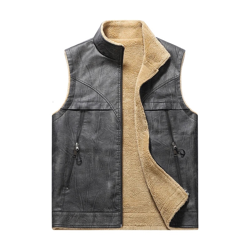 Leather Mens Classic Club Style Motorcycle Bikers Premium Leather Vest Lambskin Fur Sleeveless Jacket Outdoor Men Vest 251024