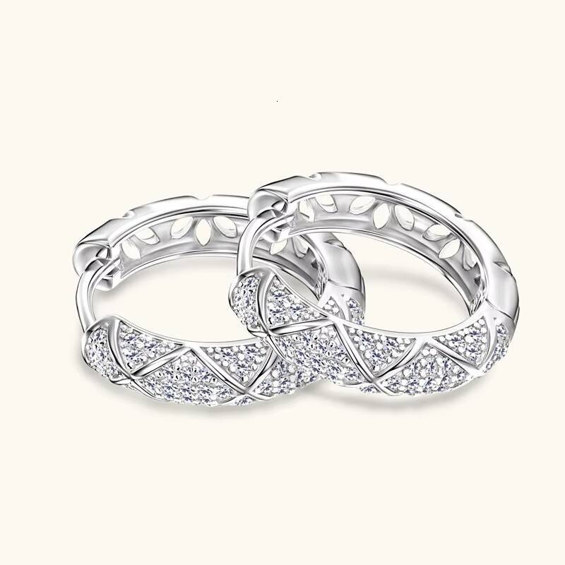 High Quality Luxury Jewelry 925 Sterling Silver 09mm08mm Moissanite Fashion Hoop Irregular Earrings for Women