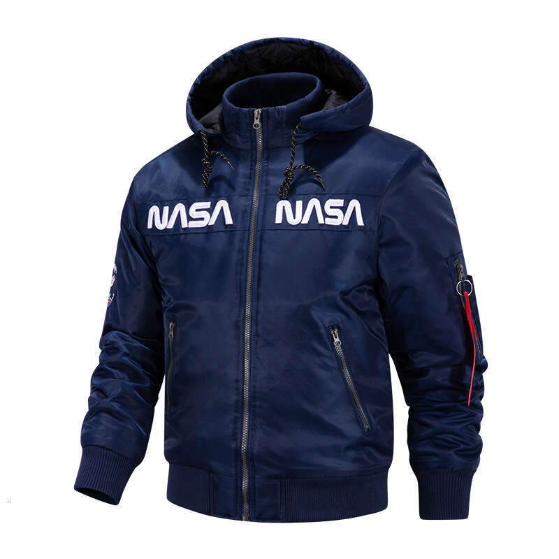 2026 Autumn Winter Warm Men's Cotton Jacket Casual Hoodie NASA Youth Plus Size Big Brother Couple Trend